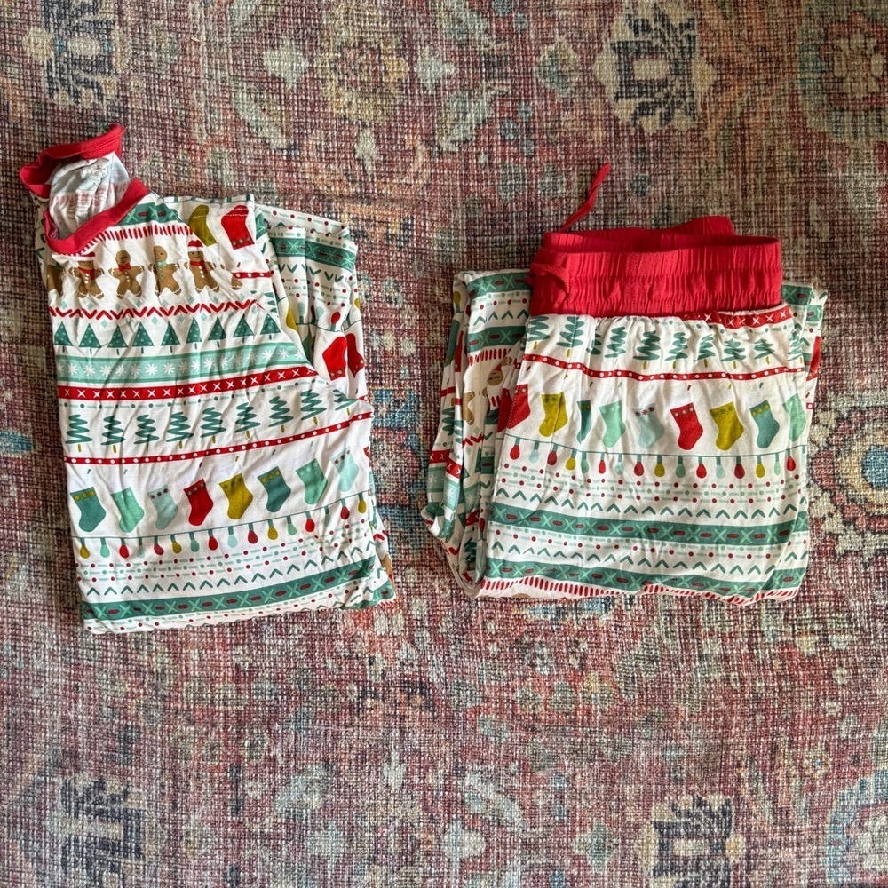 Little Sleepies Adult Medium Pajamas Set - Red and Green